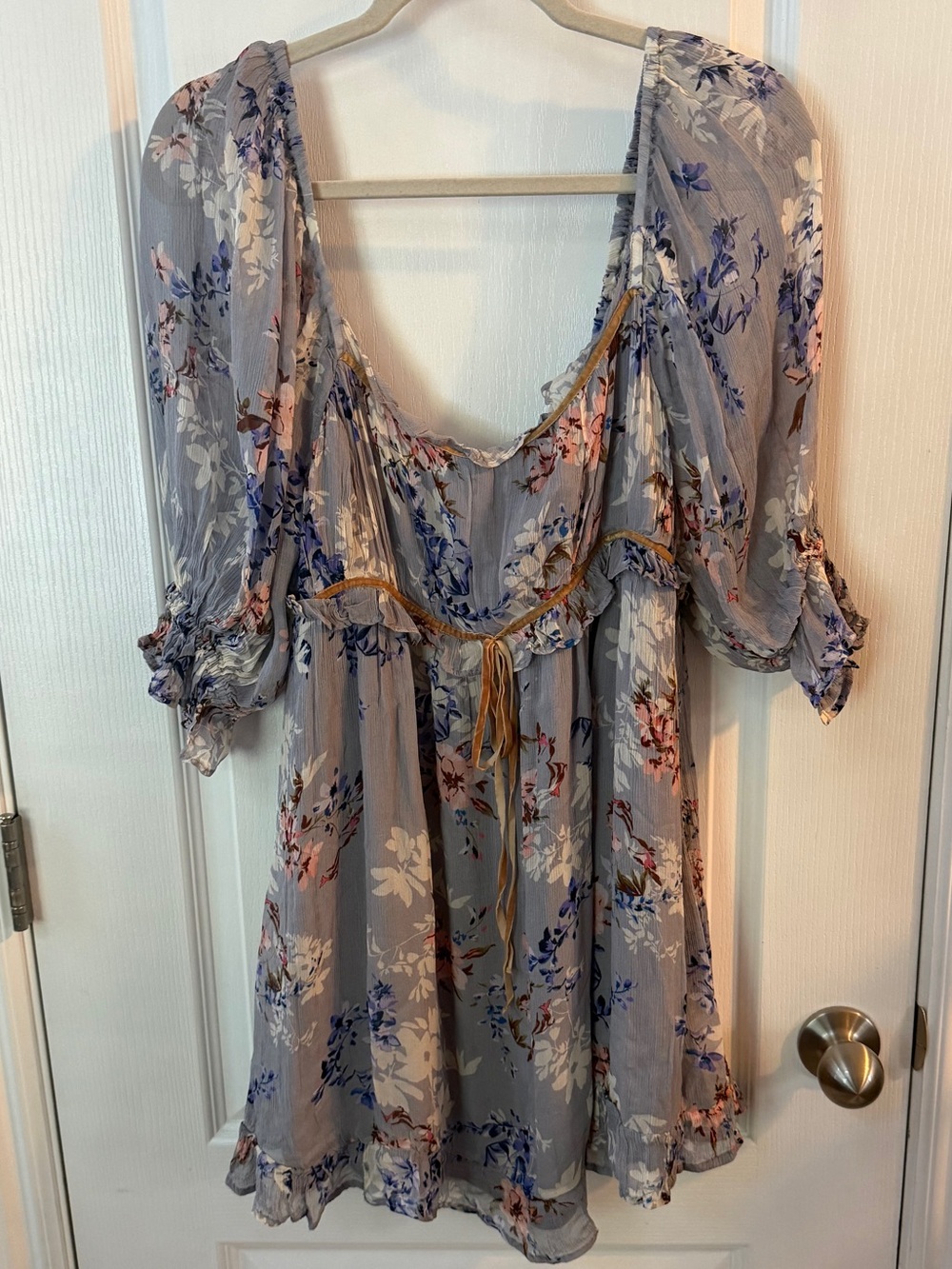 Free People Marney Floral Puff Sleeve Mini Dress - Picture 4 of 6